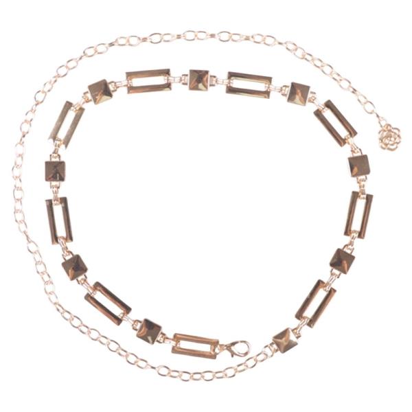BOLD RECTANGLE METAL LINK CHAIN BELT