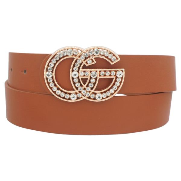 PLUS FLOATING RHINESTONE CG BUCKLE BELT