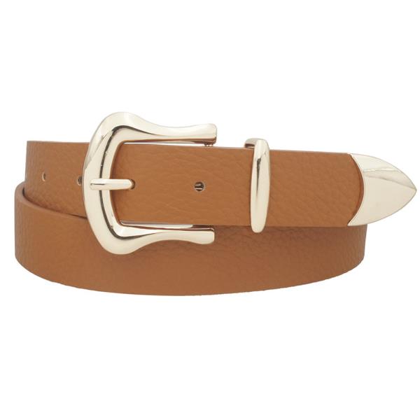 PLUS SIZE IRREGULAR U BUCKLE PEBBLE PU BELT