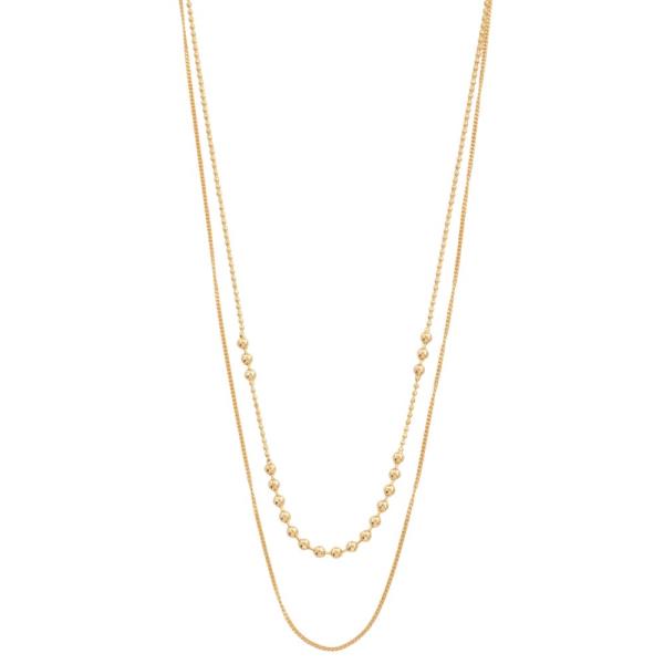 SODAJO BALL BEAD STATION GOLD DIPPED LAYERED NECKLACE