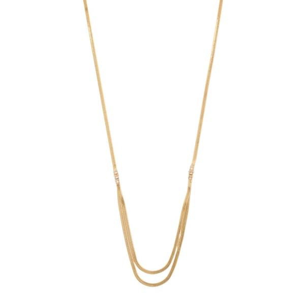 SODAJO GOLD DIPPED CHAIN LINK MULTI STRAND LAYERED NECKLACE
