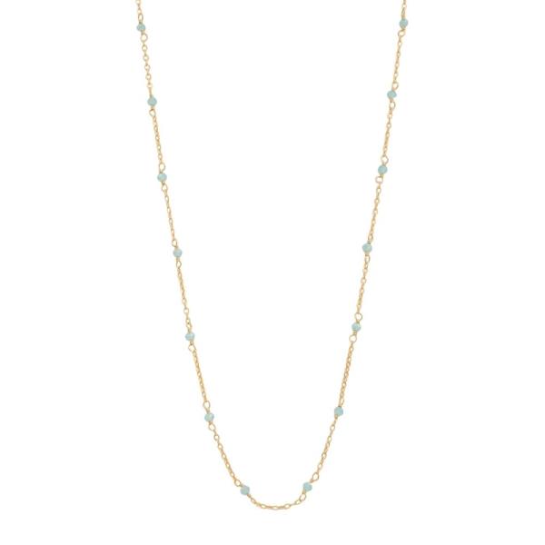 SODAJO GOLD DIPPED CHAIN LINK BEAD ACCENT NECKLACE