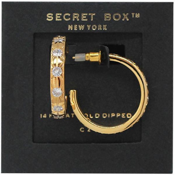 GOLD DIPPED CUBIC ZIRCONIA STUD HOOP
