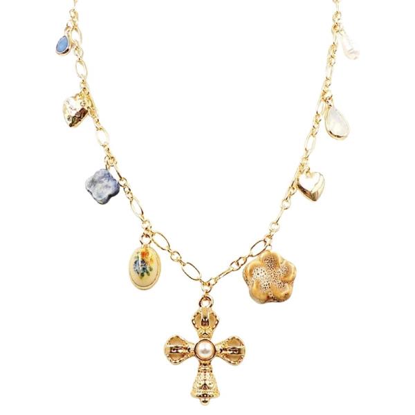 CROSS MULTI  CHARM NECKLACE