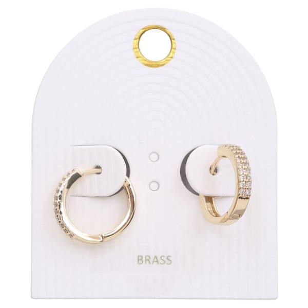 CRYSTAL EDGE HOOP EARRING