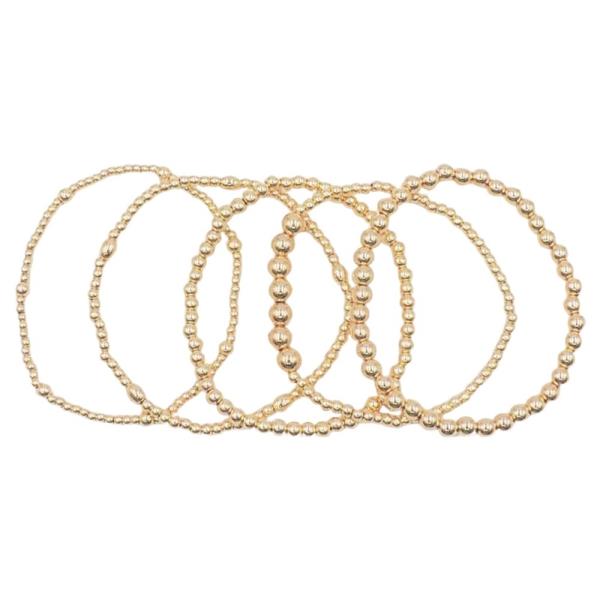 5PCS CCB BEAD STRETCH BRACELET SET