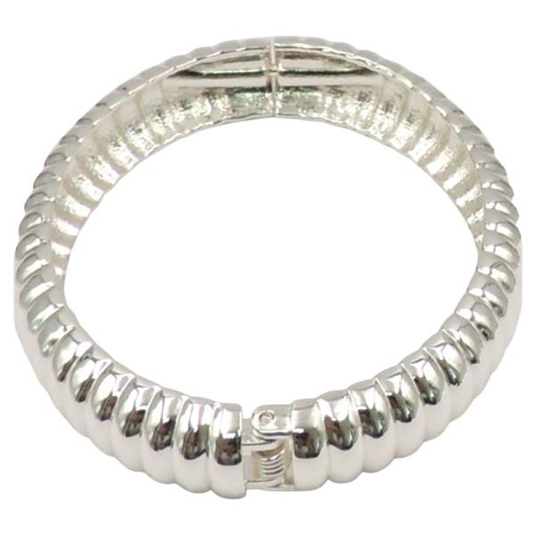 OMEGA CHAIN TEXTURED METAL HINGE BRACELET