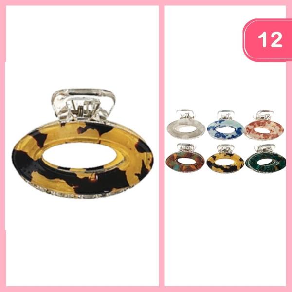 MARBLE PRINT HAIR CLAW CLIP (12 UNITS)