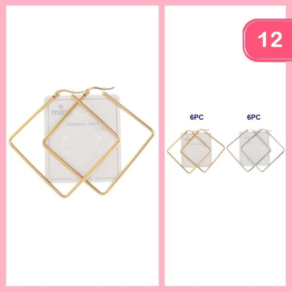 STAINLESS STEEL EARRINGS (12 UNITS)