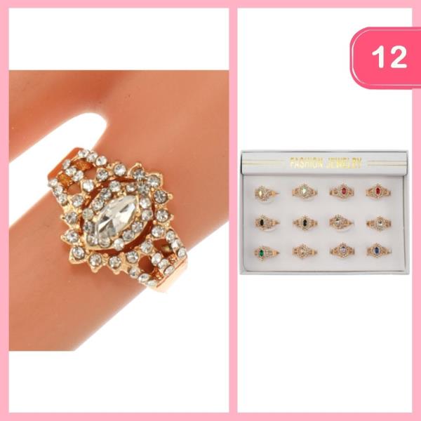 RHINESTONE RING (12 UNITS)