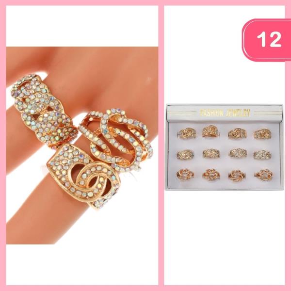 RHINESTONE RING (12 UNTIS)