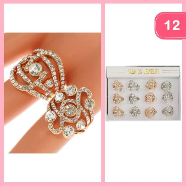 RHINESTONE RING (12 UNITS)