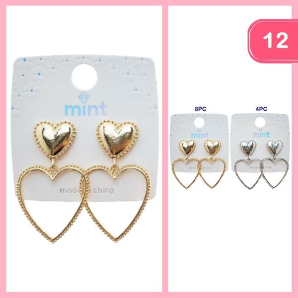 HEART DANGLE EARRINGS (12 UNITS)