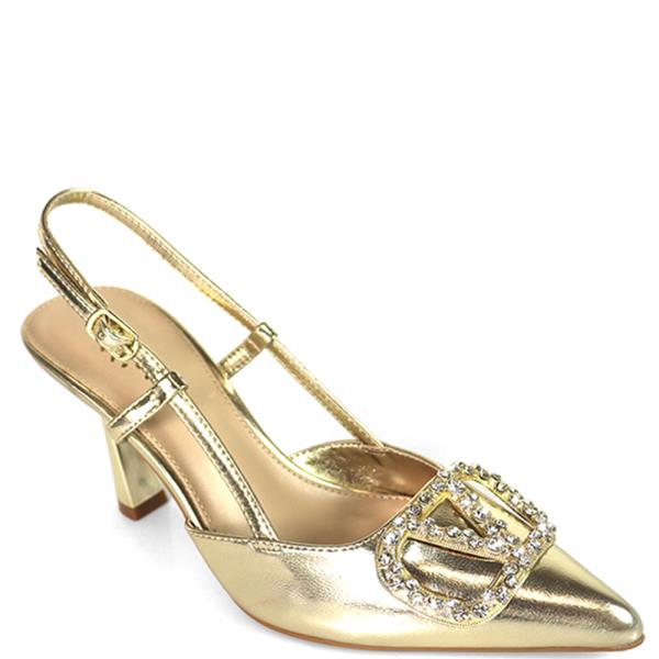 POINTED TOE SLING BACK HEEL W RHINESTONE BUCKLE 12 PAIRS