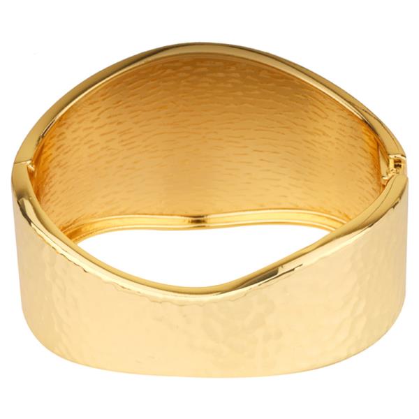 METAL TEXTURE BANGLE HINGE BRACELET