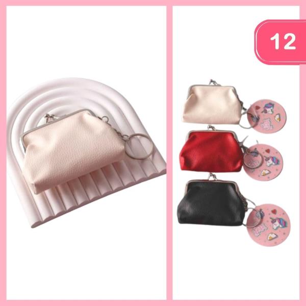 LEATHER COIN POUCH KEYCHAIN (12 UNITS)