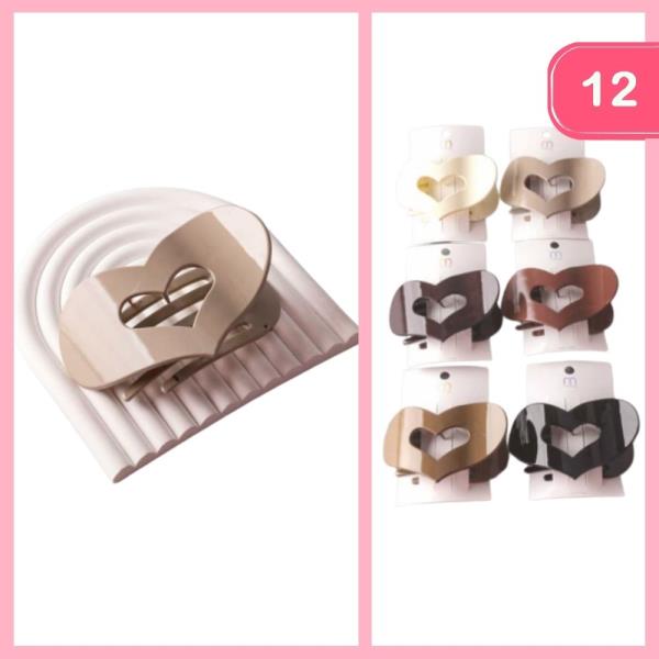HEART FLAT CLAW CLIP (12 UNITS)