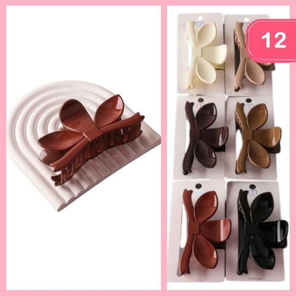 TRIPLE PETALS RIBBON CLAW CLIP (12 UNITS)