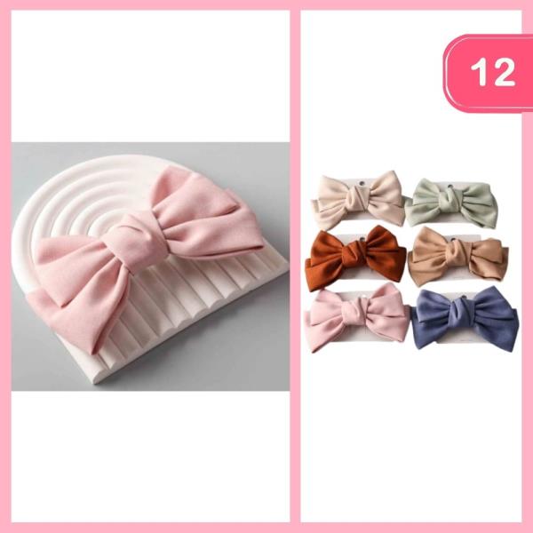 COTTON TWILL WINDSOR BOW CLIP (12 UNITS)