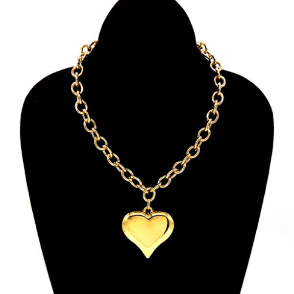 METAL HEART PENDANT NECKLACE