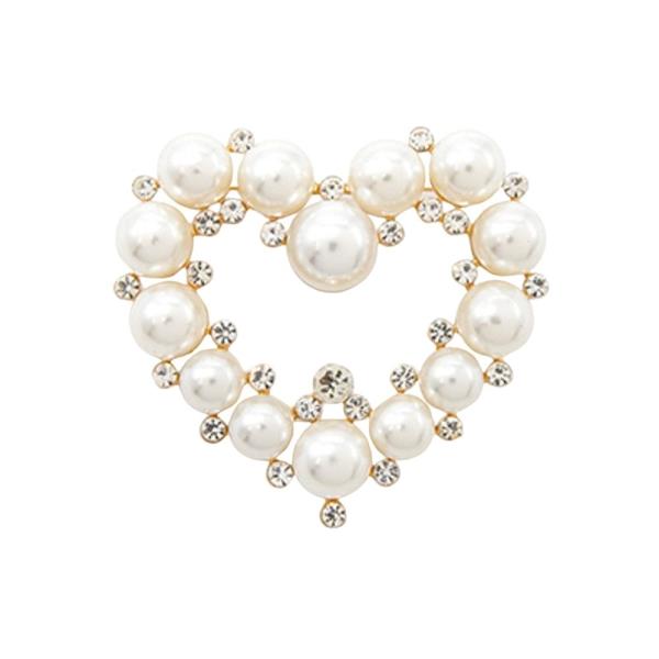 PEARL HEART SHAPED BROOCH