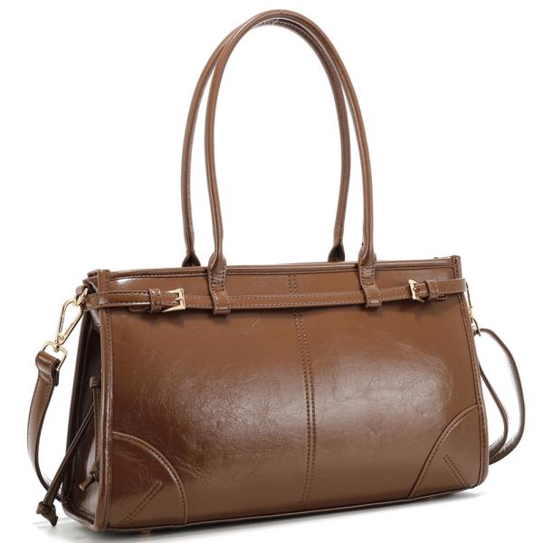 STYLISH BUCKLE DESIGN SATCHEL BAG