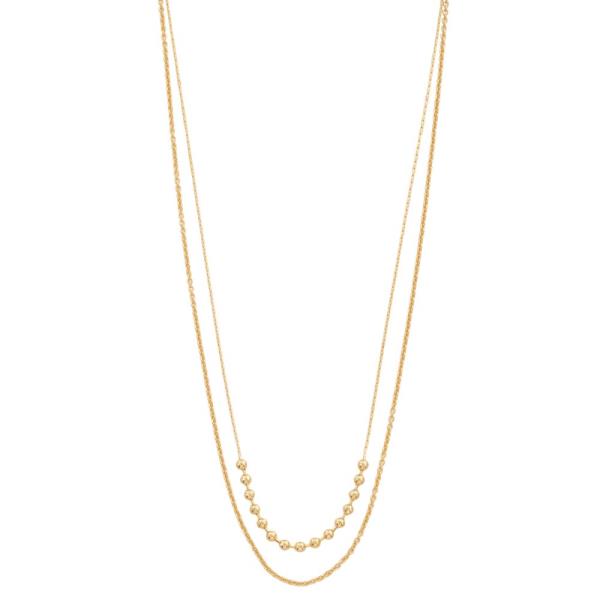 SODAO BALL BEAD LINK LAYERED GOLD DIPPED NECKLACE