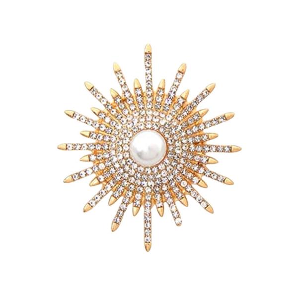 RHINESTONE STARBURST BROOCH
