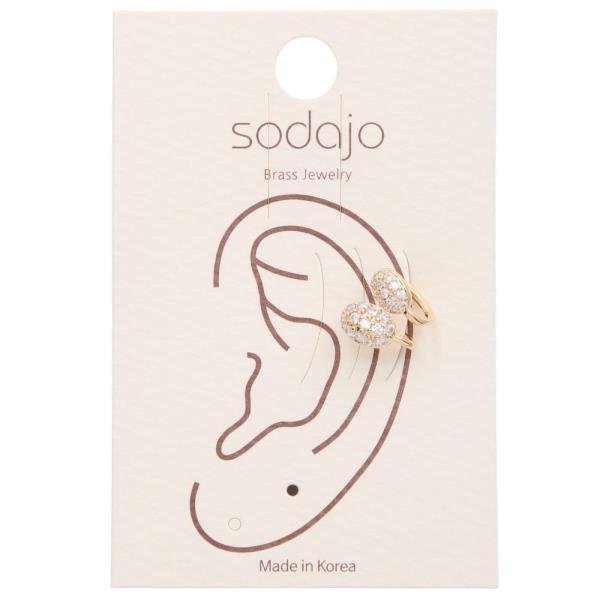 SODAJO OVAL RHINESTONE METAL EAR CUFF