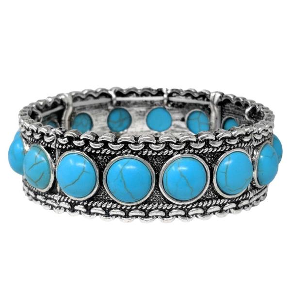 WESTERN TURQUOISE BEAD BRACELET