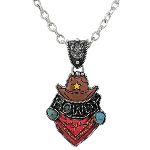 WESTERN HOWDY PENDANT NECKLACE