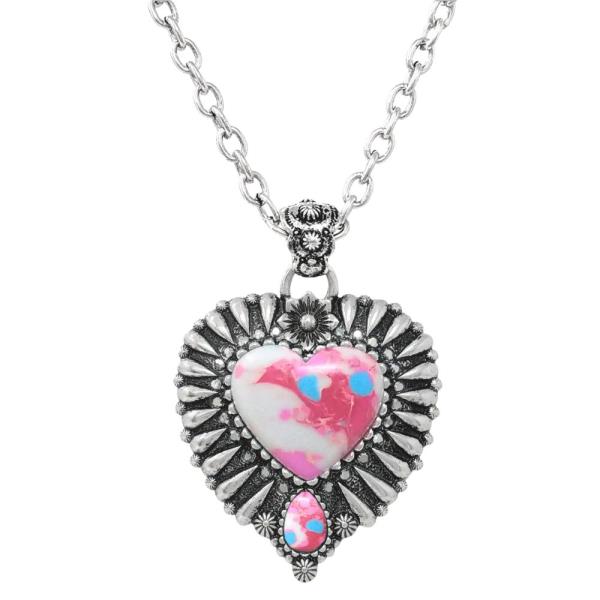 WESTERN HEART SHAPE PENDANT NECKLACE