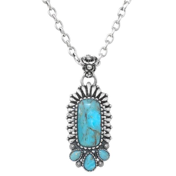WESTERN STONE PENDANT NECKLACE