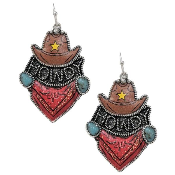 WESTERN HOWDY DANGLE EARRING