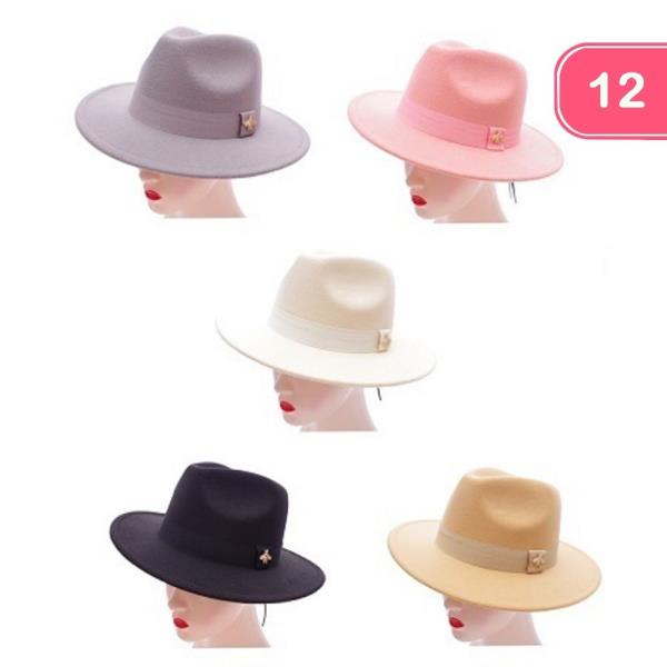 BAND BEE DETAIL FEDORA HAT