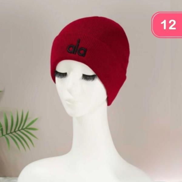 KNIT BEANIE WITH EMBROIDERY  (12 UNITS)