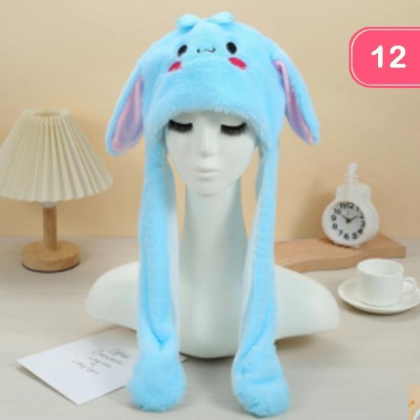 PLUSH BUNNY EAR FUR-LINED WINTER HAT (12 UNITS)
