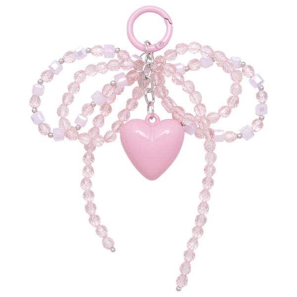 HEART BEADED BAG CHARM KEY CHAIN