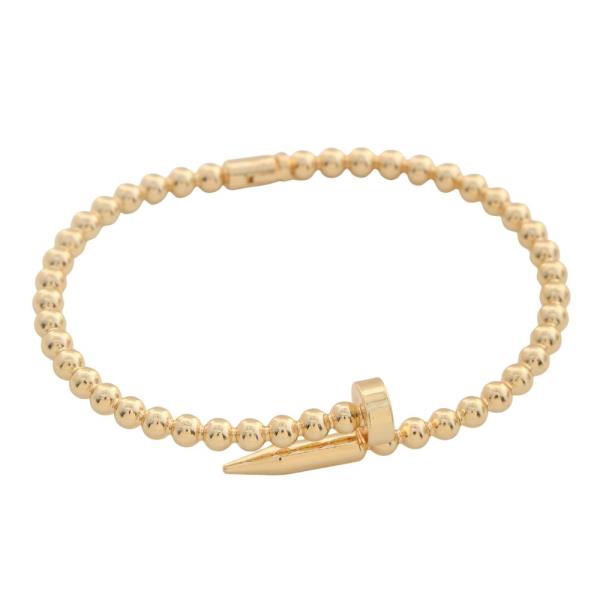 SODAJO NAIL BALL BEAD LINK GOLD DIPPED BRACELET