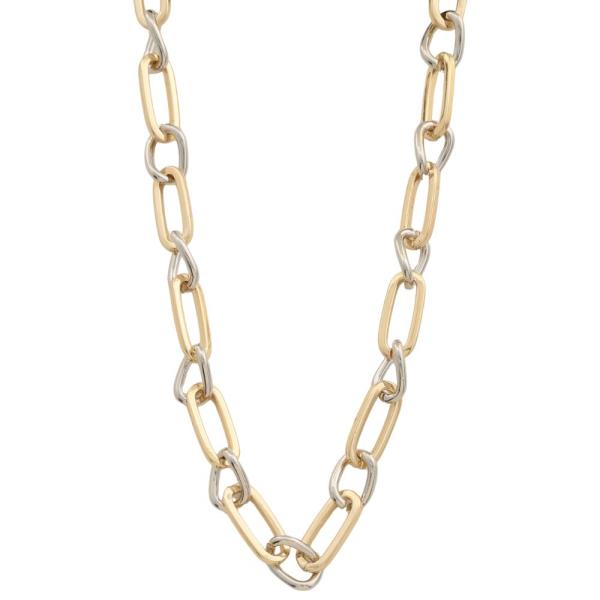 SODAJO TWO TONE OVAL LINK GOLD DIPPED NECKLACE