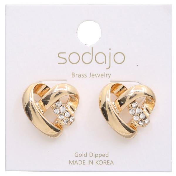 SODAJO HEART SHAPE GOLD DIPPED EARRING