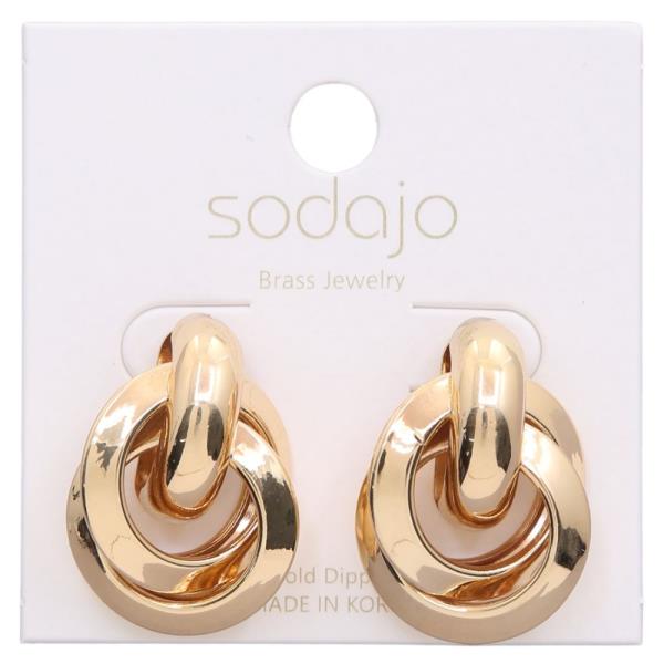 SODAJO KNOT METAL GOLD DIPPED EARRING