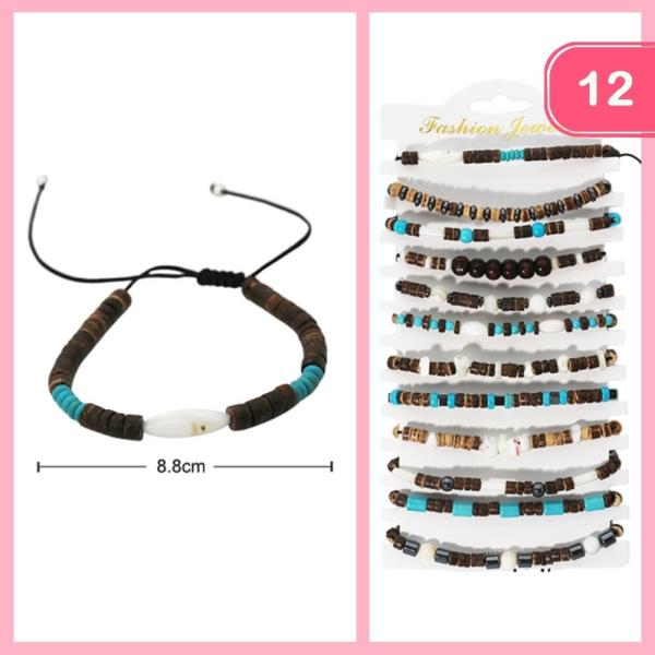 BEADED ADJUSTABLE BRACELET (12 UNITS)