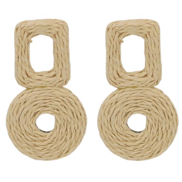 RECTANGLE ROUND TWINE DANGLE EARRING