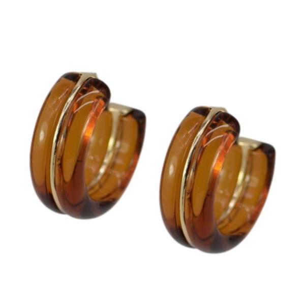 ACETATE OPEN HOOP METAL LINED EARRING