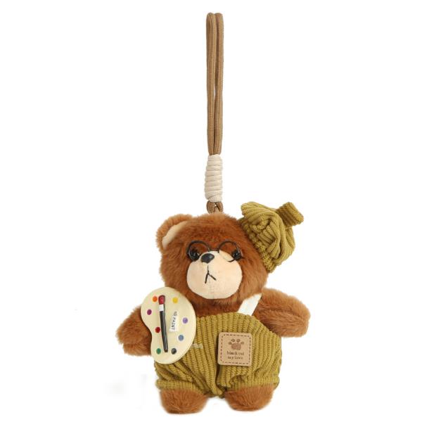 GLASS BEAR BAG CHARM KEYCHAIN