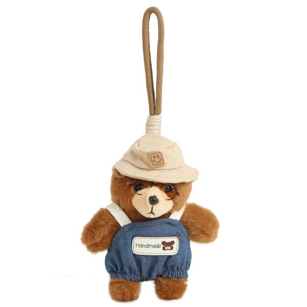 GLASS BUCKET HAT BEAR BAG CHARM KEYCHAIN
