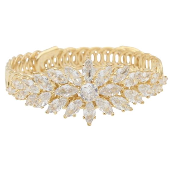 CUBIC ZIRCONIA LEAF CLUSTER BRACELET