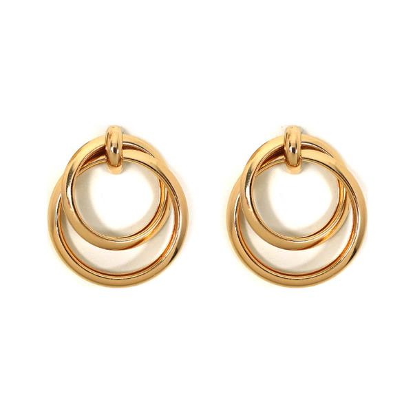 DOUBLE ROUND STUD EARRING