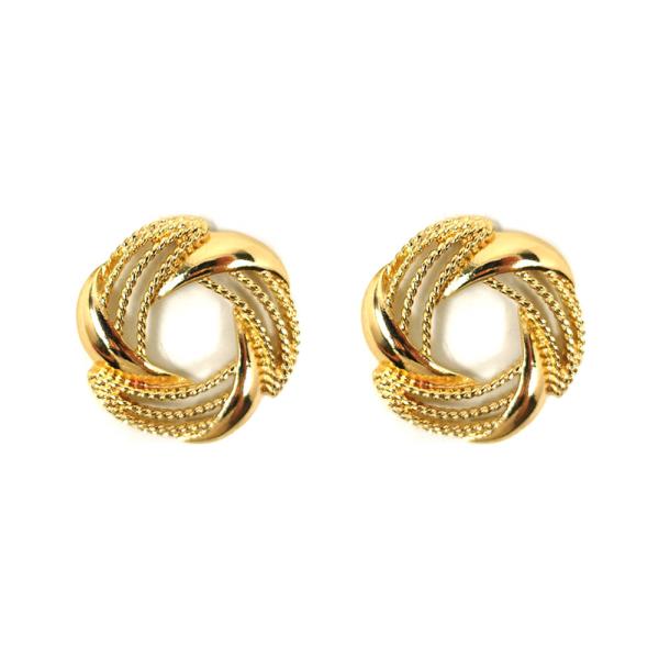 TEXTURED METAL ROPE KNOT STUD EARRING
